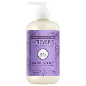 MRS. MEYER'S CLEAN DAY Hand Soap, Made with Essential Oils, Biodegradable Formula, Lilac, 12.5 fl. oz