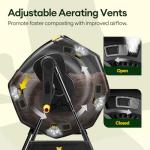 Maygrove Outdoor Compost Bin 53 Gallon, Dual Chamber Large Compost Tumbler for Garden Backyard, with 360° Rotating, Sliding Doors & Solid Steel Frame