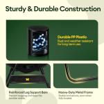 Maygrove Outdoor Compost Bin 53 Gallon, Dual Chamber Large Compost Tumbler for Garden Backyard, with 360° Rotating, Sliding Doors & Solid Steel Frame