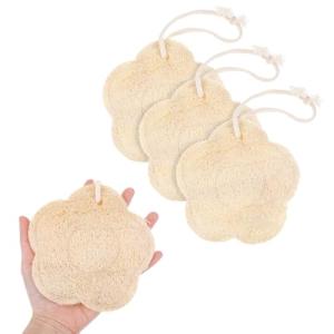 Tyqour Natural Loofah Sponge 3 Pack, Face Loofah & Body Exfoliator Scrubber, Eco-Friendly Shower Sponge for Body, Exfoliating Loofah for Men, Women, Kids