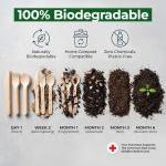 700 PCS Wooden Cutlery Set - 100% Compostable Silverware (300 Forks, 200 Spoons, 200 Knives) - Eco-Friendly Wooden Utensil Set & Disposable Party Utensils, Alternative to Bamboo Cutlery