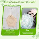 Tyqour Natural Loofah Sponge 3 Pack, Face Loofah & Body Exfoliator Scrubber, Eco-Friendly Shower Sponge for Body, Exfoliating Loofah for Men, Women, Kids