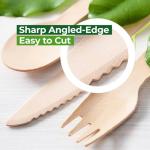 700 PCS Wooden Cutlery Set - 100% Compostable Silverware (300 Forks, 200 Spoons, 200 Knives) - Eco-Friendly Wooden Utensil Set & Disposable Party Utensils, Alternative to Bamboo Cutlery