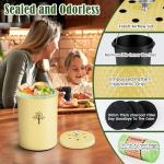 AOSION Countertop Compost Bin Kitchen,Odor Resistant Indoor Compost Bin with Lid and Compost Bags,Compost Bucket Composter Container for Food Waste,Yellow