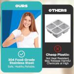 BSTUR Stainless Steel Snack Containers, 6-Pack Reusable Grab and Go Containers with Lids, Dual Compartment Bento Box for Travel, Camping & Lunch Prep