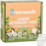 Laundry Detergent Pods, 32 Count, Fresh Scent, Eco Friendly, Biodegradable, HE Compatible, Powerful Stain & Odor Removal, Skin Friendly