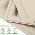 Eco-Friendly MZL Disposable Paper Plates 6 Inch 60PACK Waterproof Oilproof Heavy-Duty Microwave 100% Biodegradable Tableware Compostable Square Plates For Picnic, Camping, Party, Travel, BBQ