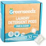Laundry Detergent Pods Free & Clear, Unscented, 32 Count, Eco Friendly, Biodegradable, HE Compatible, 32 Count, Powerful Stain & Odor Removal