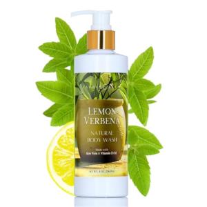 Lather Green - Lemon Verbena Natural Body Wash - Refreshing, Hydrating Formula with Essential Oils & Aloe Vera, Paraben-Free, Sulfate-Free, 8 oz