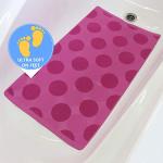 SafeLand- Non-Slip Bath, Shower, Tub Mat, TPR Material, Eco-Friendly, Non-PVC, Machine Washable, No Odor, with Powerful Gripping Suction Cups, Pop Circle (16"x28" Pink)