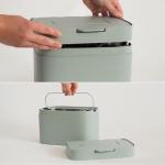 KAZAI. Compost Bin Kitchen 'Elin' | 1.2 GAL / 4.5L Countertop Compost Bin with Lid & Carbon Filter | Odor-Free, Dishwasher Safe, with Inner Bucket | Small Indoor Kitchen Composter | Sage-Green