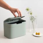 KAZAI. Compost Bin Kitchen 'Elin' | 1.2 GAL / 4.5L Countertop Compost Bin with Lid & Carbon Filter | Odor-Free, Dishwasher Safe, with Inner Bucket | Small Indoor Kitchen Composter | Sage-Green