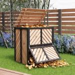 SOCOME 115 Gallon Solid Wood Composter, Outdoor Compost Bin with Pull-Out Door and Flip-Top Lid, Heavy Duty Composting Bin for Outside Backyard, Garden, Patio, Natural