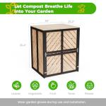 SOCOME 115 Gallon Solid Wood Composter, Outdoor Compost Bin with Pull-Out Door and Flip-Top Lid, Heavy Duty Composting Bin for Outside Backyard, Garden, Patio, Natural