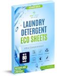 Eco-Friendly 80 Loads Ultra Concentrated Laundry Detergent Sheets Stain-Fighting Enzymes & Plant Powered, Washer Sheets, Space Saving, Travel Friendly for Hot/Cold Cycles, Tackles Tough Stains & Odors