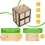 SOCOME 115 Gallon Solid Wood Composter, Outdoor Compost Bin with Pull-Out Door and Flip-Top Lid, Heavy Duty Composting Bin for Outside Backyard, Garden, Patio, Natural