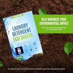 Eco-Friendly 80 Loads Ultra Concentrated Laundry Detergent Sheets Stain-Fighting Enzymes & Plant Powered, Washer Sheets, Space Saving, Travel Friendly for Hot/Cold Cycles, Tackles Tough Stains & Odors