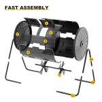 PatioZen Compost Bin 43 Gallon Premium Compost Bin Outdoor for Gardeners, Featuring a Durable Composter Tumbler Outdoor & High-Efficiency Compost Machine Functionality(Black)