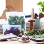 Stasher Silicone Reusable Storage Bags, 4-Pack, Reusable Freezer Bags, Microwave, Dishwasher, Oven Safe, Sous Vide, Premium Lunch Containers, Eco Friendly, Food Storage Bags, Snack Bags, Rainbow