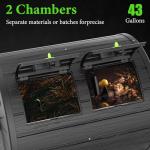 PatioZen Compost Bin 43 Gallon Premium Compost Bin Outdoor for Gardeners, Featuring a Durable Composter Tumbler Outdoor & High-Efficiency Compost Machine Functionality(Black)