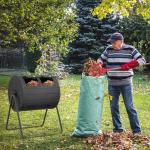 PatioZen Compost Bin 43 Gallon Premium Compost Bin Outdoor for Gardeners, Featuring a Durable Composter Tumbler Outdoor & High-Efficiency Compost Machine Functionality(Black)