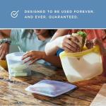 Stasher Silicone Reusable Storage Bags, 4-Pack, Reusable Freezer Bags, Microwave, Dishwasher, Oven Safe, Sous Vide, Premium Lunch Containers, Eco Friendly, Food Storage Bags, Snack Bags, Rainbow