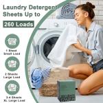 Laundry Detergent Sheets 260 Loads, Fresh Scent, Eco-Friendly Liquidless Soap Strips, Plant-Based, Hypoallergenic Washing Supplies