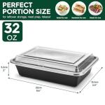 Eco-Friendly Meal Prep Containers - 50 Pack, 32oz