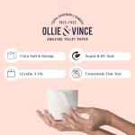 Ollie & Vince Bamboo Toilet Paper | Sustainable, Eco-Friendly, Plastic-Free & Tree-Free, Organic | 12 Rolls, 3-Ply, Soft, Strong & Septic Safe, Unscented | Premium Bathroom Tissue