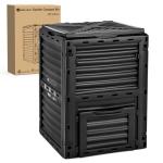 Yesker Outdoor Garden Compost Bin, 80 Gallon BPA-Free Large Capacity Composter for Backyard, Easy Assembly, Fast Fertile Soil Maker, Black