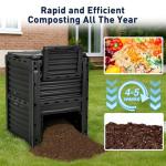 Yesker Outdoor Garden Compost Bin, 80 Gallon BPA-Free Large Capacity Composter for Backyard, Easy Assembly, Fast Fertile Soil Maker, Black