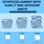 Planet True Eco-Friendly Laundry Detergent Sheets, 100 Loads (50 Sheets) Fragrance Free, Gentle & Concentrated Washer Sheet Detergent, Plastic-Free Laundry Sheet for Travel and Home