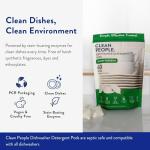 The Clean People Dishwasher Pods - Cuts Grease & Rinses Sparkling Clean - Residue-Free - Phosphate Free Dishwashing Pods (120 Count, Lemon Verbena)