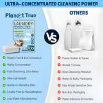 Planet True Eco-Friendly Laundry Detergent Sheets, 100 Loads (50 Sheets) Fragrance Free, Gentle & Concentrated Washer Sheet Detergent, Plastic-Free Laundry Sheet for Travel and Home