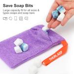 African Net Sponge, Exfoliating Body Scrubber for Cleansing & Gentle Exfoliation, Stretchable Bath Sponge for Hard-to-Reach Areas, African Body Care Daily Use Shower Essentials, with 1 Soap Saver Bag