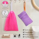 African Net Sponge, Exfoliating Body Scrubber for Cleansing & Gentle Exfoliation, Stretchable Bath Sponge for Hard-to-Reach Areas, African Body Care Daily Use Shower Essentials, with 1 Soap Saver Bag