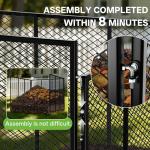 Large Compost Bin, 172 Gallon Metal Wire Mesh Composter for Outdoor, Waterproof Composting Bin with Rust-Proof Coating, Easy Assembly Compost Bin for Garden, Yard, Kitchen Waste, Leaves, 37x37x30 in