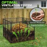 Large Compost Bin, 172 Gallon Metal Wire Mesh Composter for Outdoor, Waterproof Composting Bin with Rust-Proof Coating, Easy Assembly Compost Bin for Garden, Yard, Kitchen Waste, Leaves, 37x37x30 in
