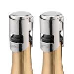 WOTOR Champagne Stoppers Stainless Steel, Prosecco Bottle Stopper with Food Grade Silicone, Reusable Champagne Cork & Saver, Leak proof Keep Fresh (Silver, 2 Pack)