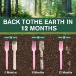 DinnerService 400PCS Eco-Friendly Disposable Wooden Utensil Set – Compostable Biodegradable Wooden Cutlery Set (200 Forks, 100 Spoons, 100 Knives) for Parties, Camping, traveling & Family Dinners