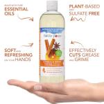 Natural Flower Power Liquid Dish Soap – Citrus & Spice – Plant-Based & Scented w/ Pure Essential Oils – Natural Liquid Dishwashing Detergent – Sulfate-Free Kitchen Soap – Vegan (16 Fl Oz 3 Pack)