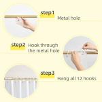 Poposa Heavy Duty Shower Curtain Liner, Waterproof Transparent PEVA, Non-Toxic Odorless, Rust-Proof Metal Ring, Frosted 72 x 72 in