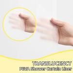 Poposa Heavy Duty Shower Curtain Liner, Waterproof Transparent PEVA, Non-Toxic Odorless, Rust-Proof Metal Ring, Frosted 72 x 72 in