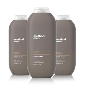 Method Men Body Wash, Cedar and Cypress, Paraben and Phthalate Free, Quick-Lathering Cleansers, Cruelty Free, 18 oz (Pack of 3)