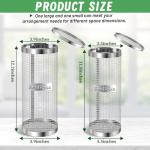 EcoBrisa 2 Pack Inground Worm Composting Bin, Metal Compost Bin for Recycling Kitchen Food Waste, Outdoor Worm Compost Bin with Holes and Lid Use in Outdoor Garden Vegetable Patch Backyard