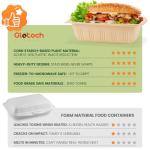 100 Piece (50 Pack) Meal Prep Containers with Lids,32 oz Resuable Cornstarch Material Salad Containers, Plant-based Lunch Boxes, Plastic Take Out Bowls BPA Free, Microwave Freezer Safe, Stackable