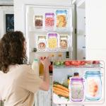 Fireboomoon 30 PCS Multi-Size Mason Jar Bottle Pattern Zipper Bags,Reusable Airtight Seal Leak-Proof Portable Food Snack Save Storage Pouch Bag for Travel Picnic Camping and Kids