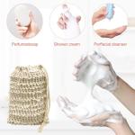 40 Natural Cotton and Linen Soap Bags - Eco-Friendly Reusable Soap Bags for Bath, Shower and Travel, 5.9 x 4.7 Inch, Knot Design