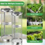 EcoBrisa 2 Pack Inground Worm Composting Bin, Metal Compost Bin for Recycling Kitchen Food Waste, Outdoor Worm Compost Bin with Holes and Lid Use in Outdoor Garden Vegetable Patch Backyard