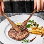 Portable Wooden Cutlery Set for Travel and Camping - 4 Piece Set With Reusable Wooden Spoon, Fork, Knife and Chopsticks